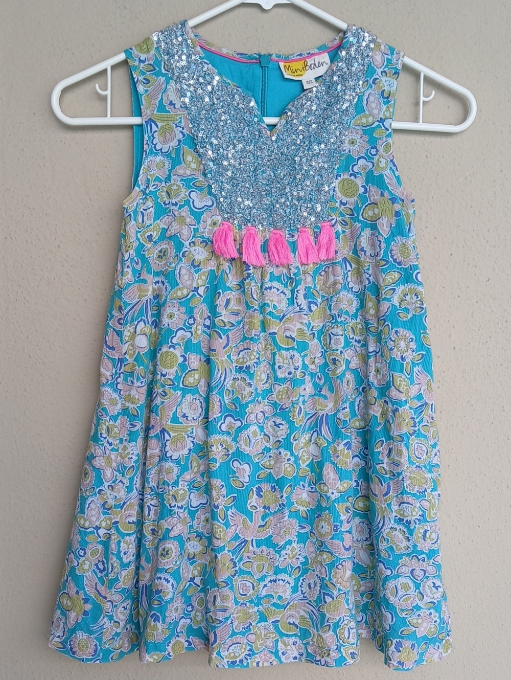 MINI BODEN Girls Sparkle Dress 6 To 7 Years Old